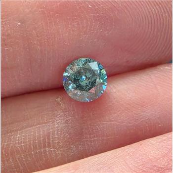 No Reserve .56 ct Natural Blue Diamond Round Cut Loose Gemstone