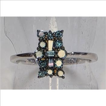 No Reserve Natural Blue DIamond Ring Size 8