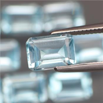 No Reserve VVS Natural Blue Topaz Emerald Cut Loose Gemstone