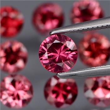 No Reserve VVS Natural Rhodolite Garnet Round Cut Loose Gemstone