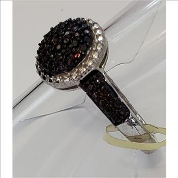 No Reserve Natural Black Diamond Ring Size 7