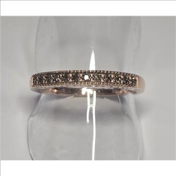 No Reserve .24 ct Natural Champagne Diamond Anniversary Ring Size 6