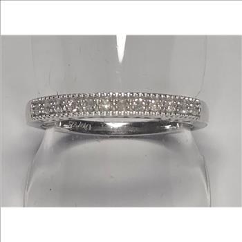 No Reserve .24 ct Natural Diamond Anniversary Ring Size 8
