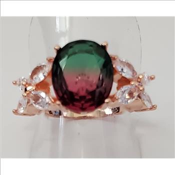 No Reserve Bi Color Quartz & Topaz Ring Size 7