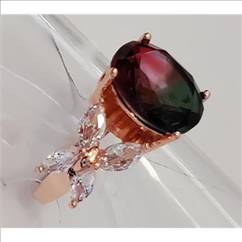 No Reserve Bi Color Quartz & Topaz Ring Size 7