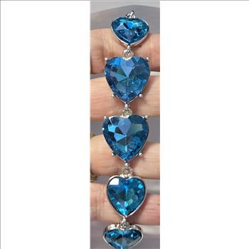 No Reserve Blue Austrian Crystal Heart Bracelet