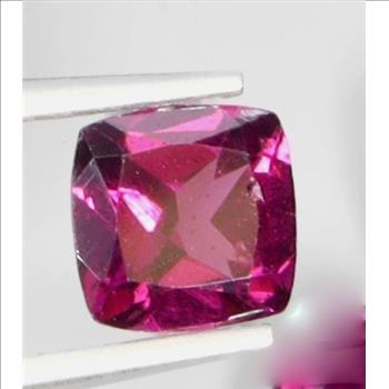 No Reserve VVS Natural Rhodolite Garnet Cushion Loose Gemstone