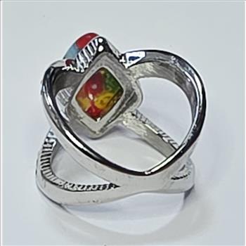 No Reserve  Millefiori & Crytal Ring size 9