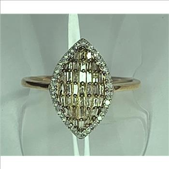 No Reserve .1.00 ct Natural Diamond Ring Size 9