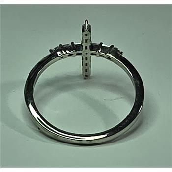No Reserve .25 ct Natural Diamond Cross Ring Size 7