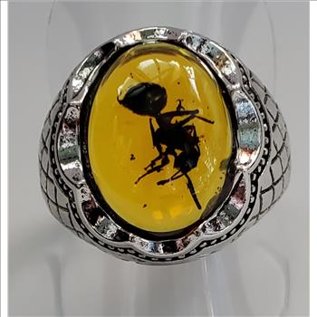 No Reserve Resin Fossil Ring Size 12