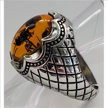 No Reserve Resin Fossil Ring Size 12