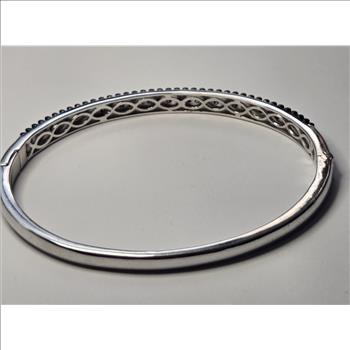 No Reserve 1.55 ct Natural Blue Diamond Bangle Bracelet