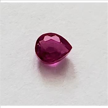 No Reserve Natural Ruby Pear Cut Loose Gemstone