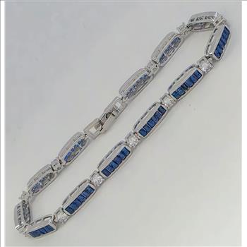 No Reserve Sapphire & Zircon Tennis Beacelet