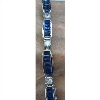 No Reserve Sapphire & Zircon Tennis Beacelet