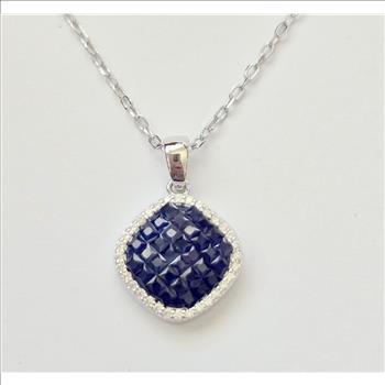 No Reserve Sapphire & Topaz Pendant & Chain Necklace