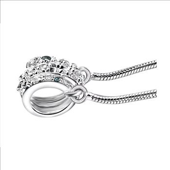 No Reserve Natural .28 ct Blue Diamond Snake Pendant & Chain Necklace