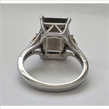 No Reserve Natural Smoky Quartz & Citrine Ring Size 10