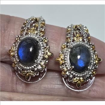 No Reserve Natural Labradorite Earrings