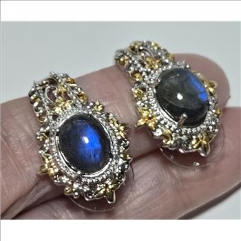 No Reserve Natural Labradorite Earrings