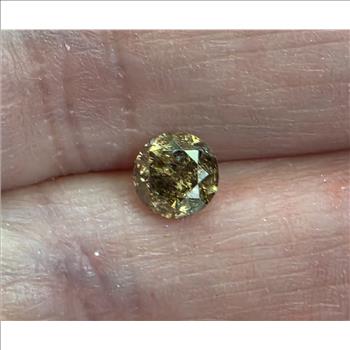 No Reserve  .74 ct Naturl Champagne DIamond Round Cut Loose Gemstone