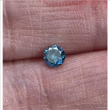 No Reserve  31 ct Natural Blue DIamond Round Cut Loose Gemstone
