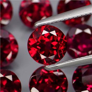 No Reserve VVS Natural Garnet Round Cut Loose Gemstone