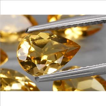 No Reserve VVS Natural Citrine Pear Cut Loose Gemstone