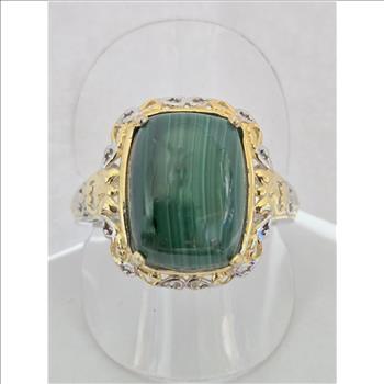 No Reserve Natural Malachite Ring Size 9