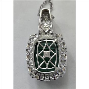 No Reserve Natural Malachite Pendant & Chain Neckace