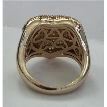 No Reserve Simulated Champagne Diamond Heart Ring Size 7