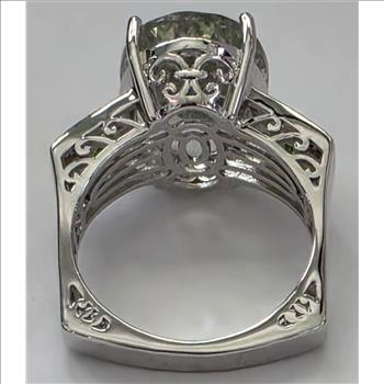 No Reserve Natural Green Amethyst & Chrome Diopside Ring Size 7