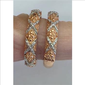 No Reserve Natural Diamond Hoop Earrings