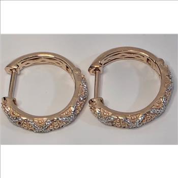 No Reserve Natural Diamond Hoop Earrings