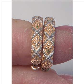 No Reserve Natural Diamond Hoop Earrings