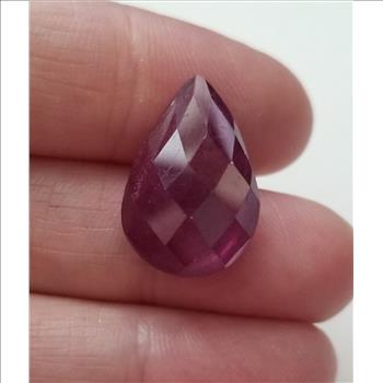 15.62 ct Natural Ruby Pear Checkerboard Cut Loose Gemstone