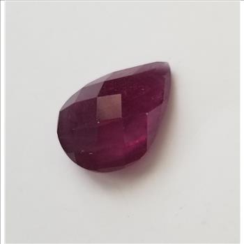 15.62 ct Natural Ruby Pear Checkerboard Cut Loose Gemstone