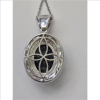 No Reserve Natural Lapis Lazuli Pendant & Chain Necklace