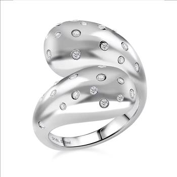 No Reserve Simulated Diamond Bypass Ring Size 7