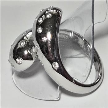 No Reserve Simulated Diamond Bypass Ring Size 7