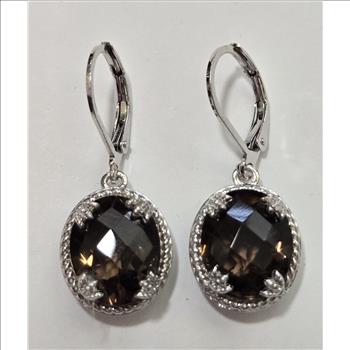 No Reserve Natural Smoky Quartz Stud Earrings