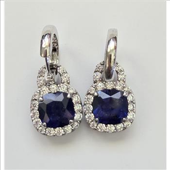 No Reserve Sapphire & Zircon Earrings