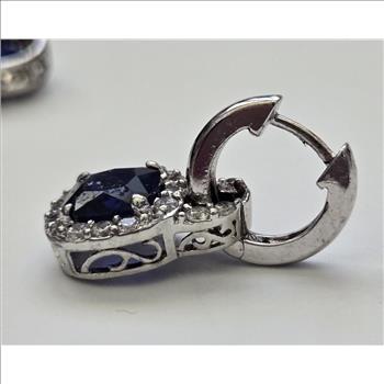 No Reserve Sapphire & Zircon Earrings