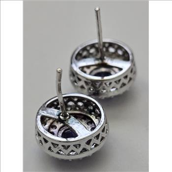 No Reserve Tanzanite & Zircon Stud Earrings