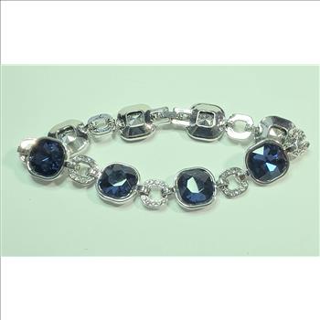 No Reserve Sapphire & Crystal Tennis Bracelet