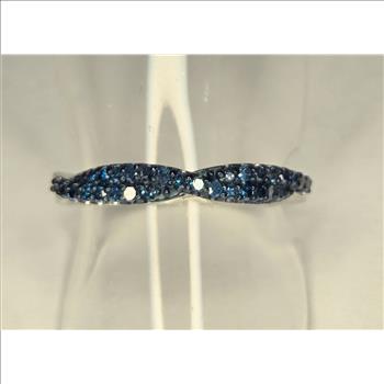 No Reserve .22 ct Natural  Blue Diamond Ring Size 6
