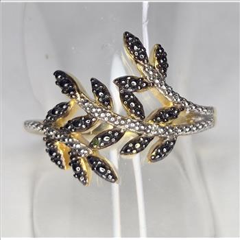 No Reserve Natural Black Diamond Ring Size 7