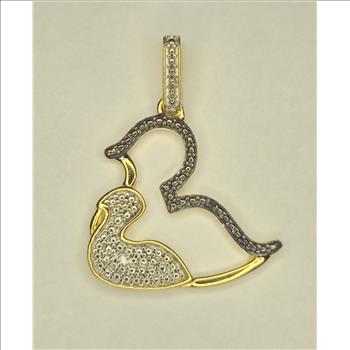 No Reserve Natural Black Diamond Duck Pendant