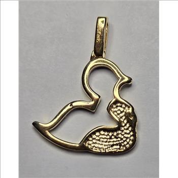 No Reserve Natural Black Diamond Duck Pendant